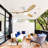 52 Inch Flush Mount Ceiling Fan DC 3 Solid Wood Fan Blade Noiseless Reversible Motor Remote Control With Light