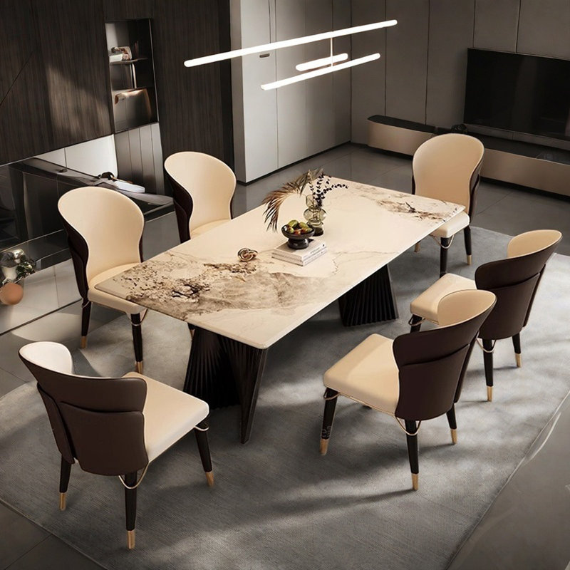 Table et chaise de salle à manger simple et luxueuse, H 29,5 po x L 55,1 po x l 31,4 po