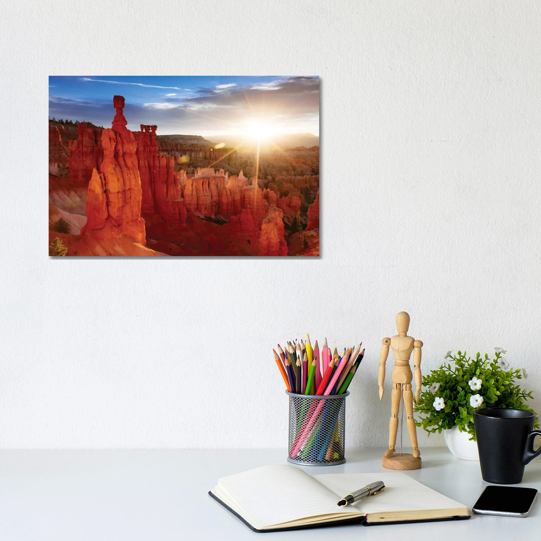Sunrise, Thor's Hammer, Bryce Canyon National Park, Utah, Usa by Matteo Colombo - Wrapped Canvas Print