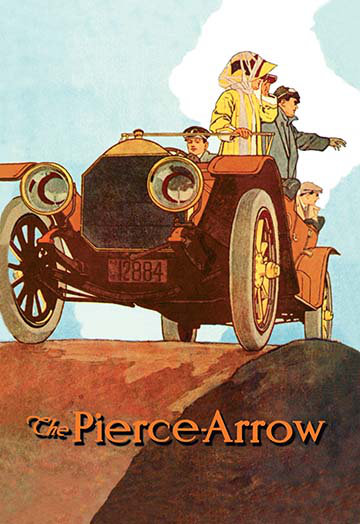 « antiqueing from the pierce-arrow », affiche rétro, H 66 po x l 44 po x P 1,5 po