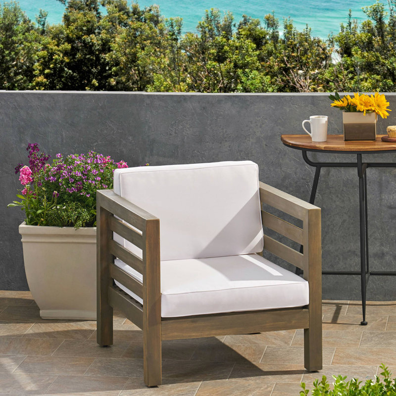 Club Chair, Gray, White
