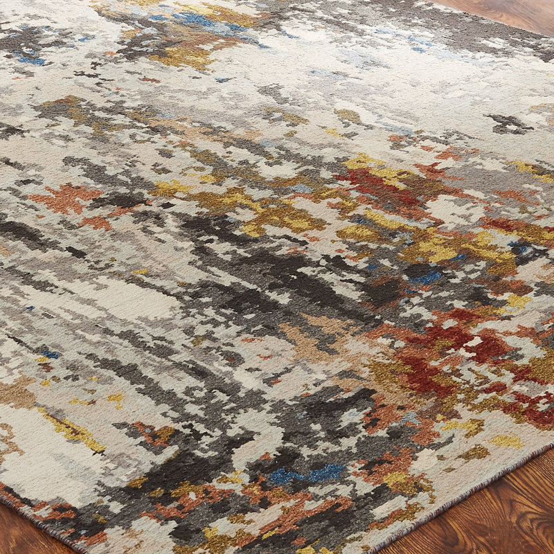 Roussel Wool Abstract Area Rug, Rectangle 2' x 3'