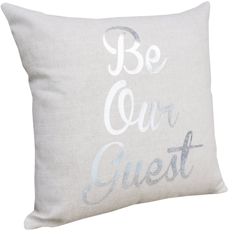 Be Our Guest Linen Reversible Throw Pillow