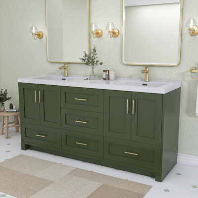 72 Inch Freestanding Bathroom Vanity With Double Sink Combo Set Solid Wood Modern Storage Cabinet