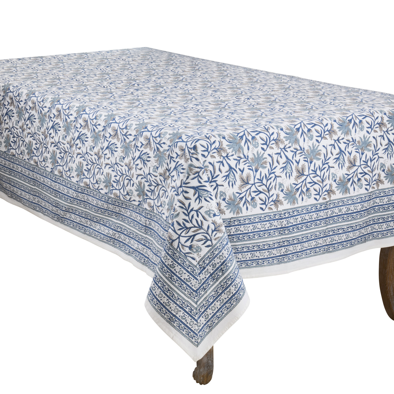 70" Cotton Floral Tablecloth, 70"x70"