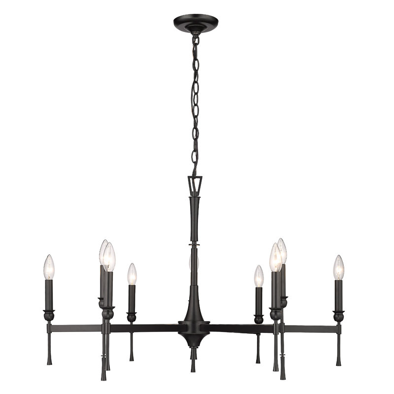 9 - Light Steel Dimmable Empire Chandelier
