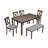 6 Piece Kitchen Dining Set, Rectangular Wooden Dining Table With 4 Upholstered Chairs And A Bench-864518238-864518232