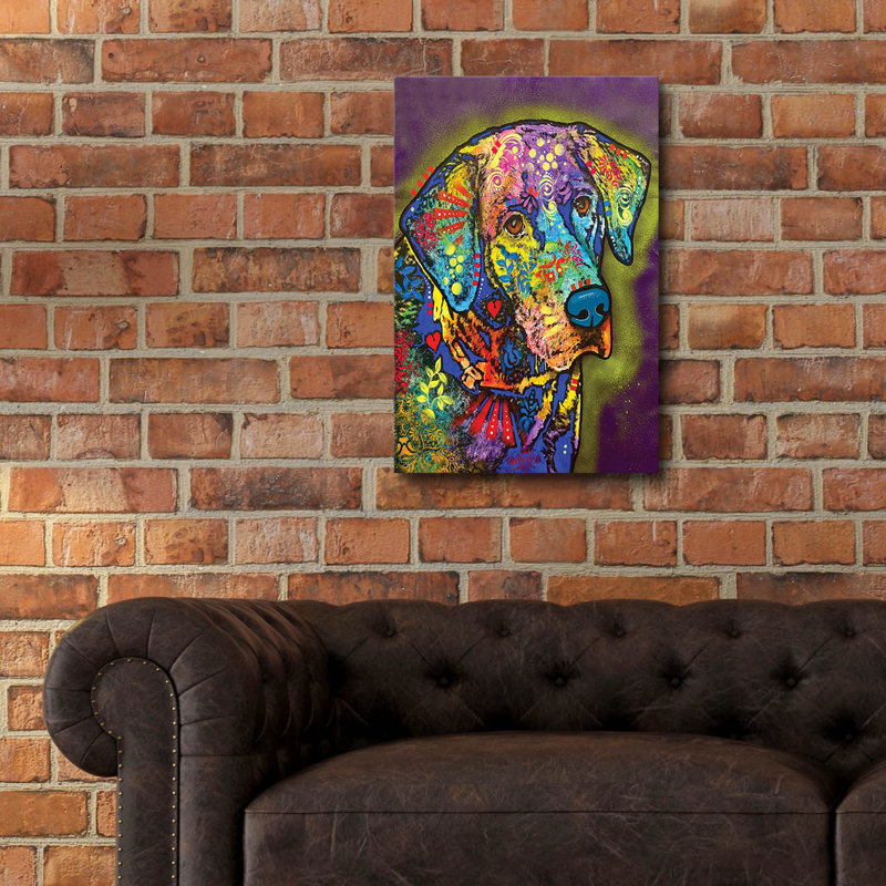 «A Thoughtful Lab» par Dean Russo, H 24 po x l 16 po x P 0,2 po