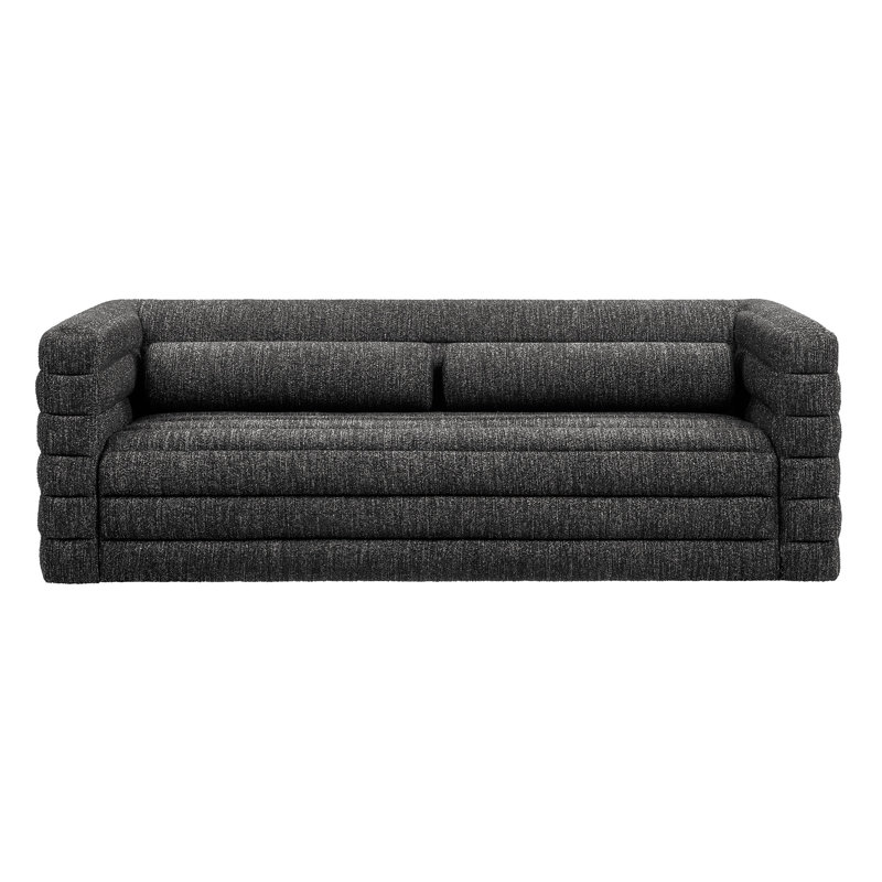 Canapé capitonné Relle Channel, Gris anthracite