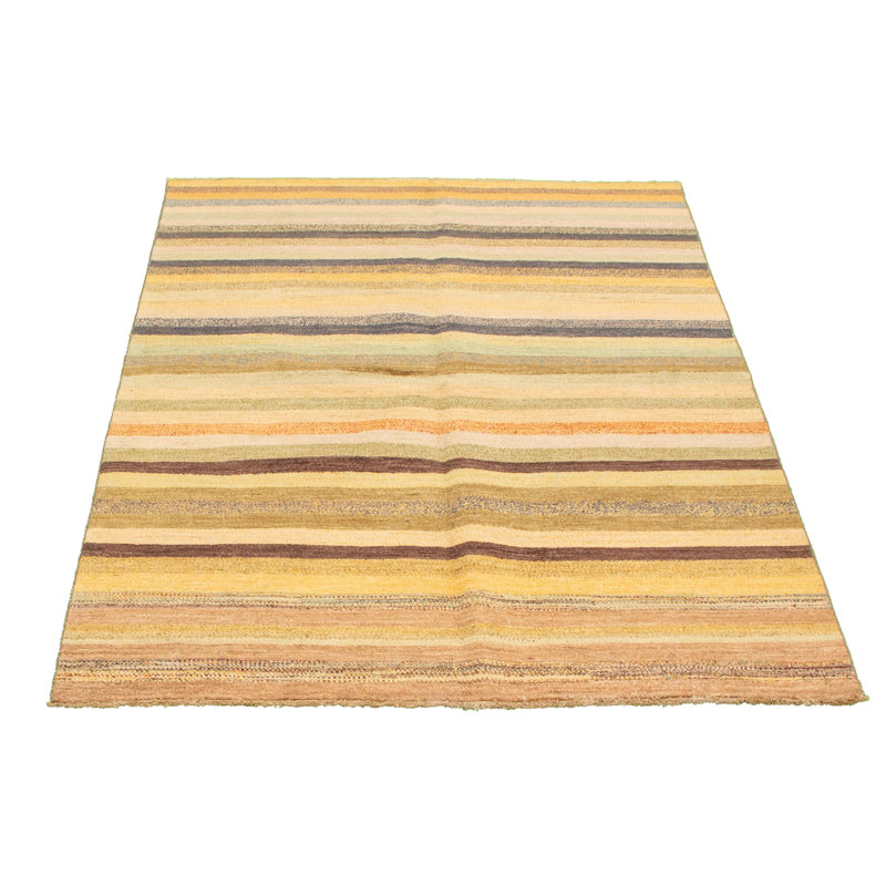 Tapis décoratif en laine de conception unique 5 pi 6 po x 8 pi 1 po noué à la main New Age