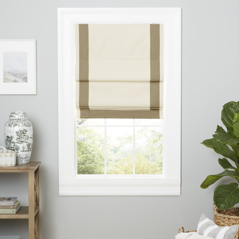 Natural Taupe Cordless Blackout Roman Fabric Shade, 31" x 64"