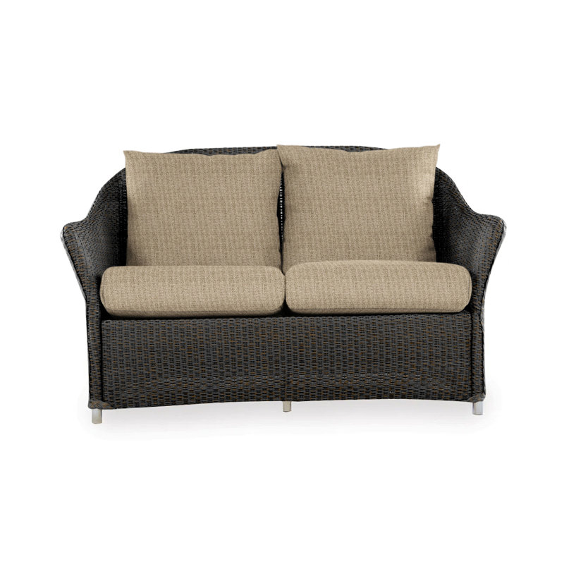 Weekend Retreat Outdoor 2 - Seat Loveseat, Canvas Black Sunbrella® Canvas, Mink