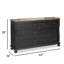 Commode 64 pouces, 5 tiroirs et pieds de style campagne, chêne brun noir Ginie