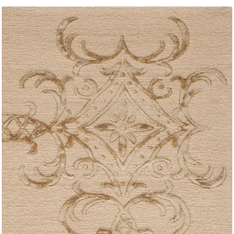 Tapis en soie et laine noués à la main Martha Stewart Classics, Rectangle 5 pi 6 po x 8 pi 6 po
