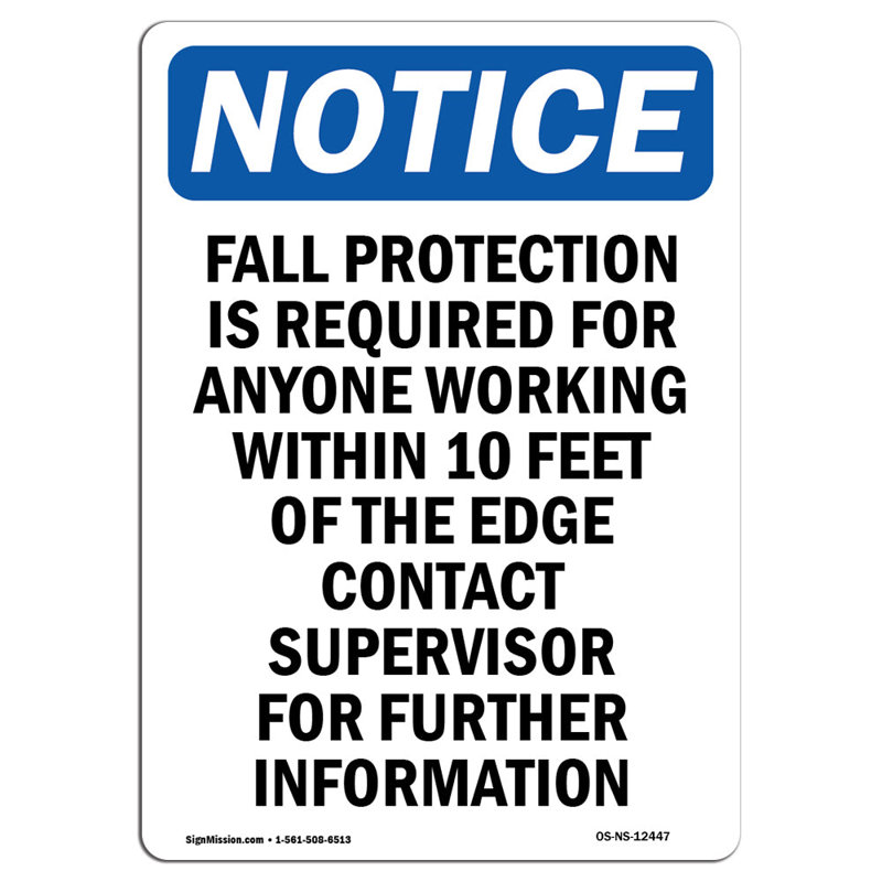 Fall Protection Is Required for Sign