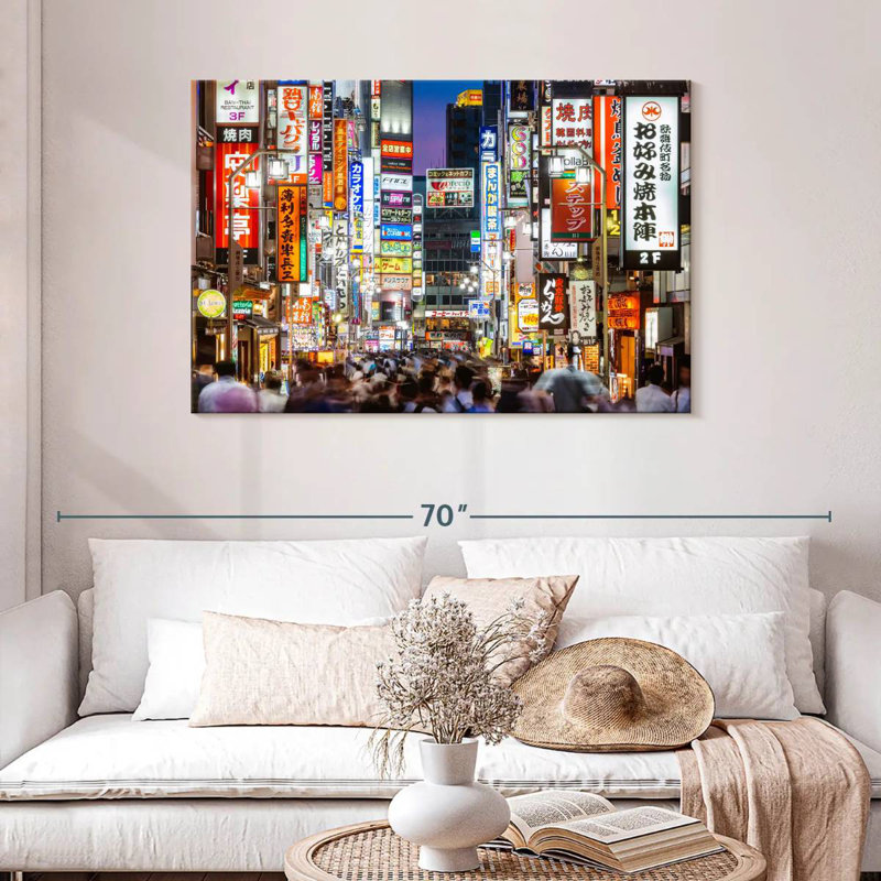 Sireci Crowded Shinjuku Tokyo, 30" H x 45" W