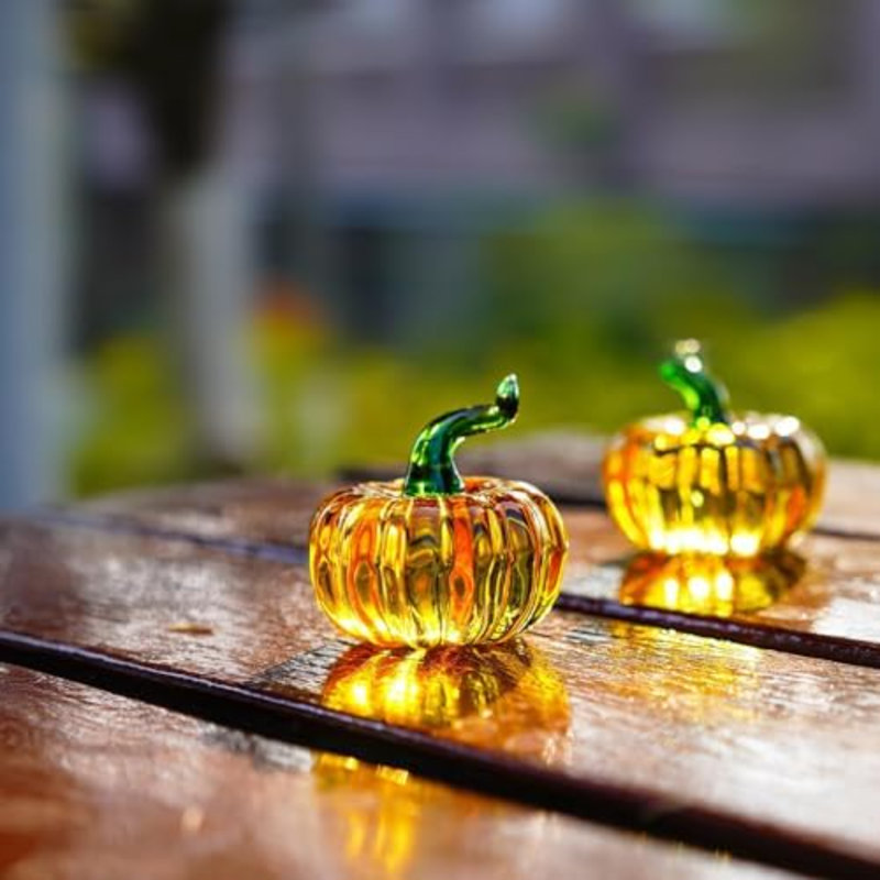 Figurine de citrouille en verre soufflé à la main décorations de collection de citrouille en verre pour l'Action de grâce d'Halloween