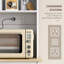 Armoire de rangement pour garde-manger 68 po avec station de charge, 2 armoires à ordures inclinables et support pour micro-ondes, huche de cuisine autoportante avec portes en verre et tablette réglable-1585372974