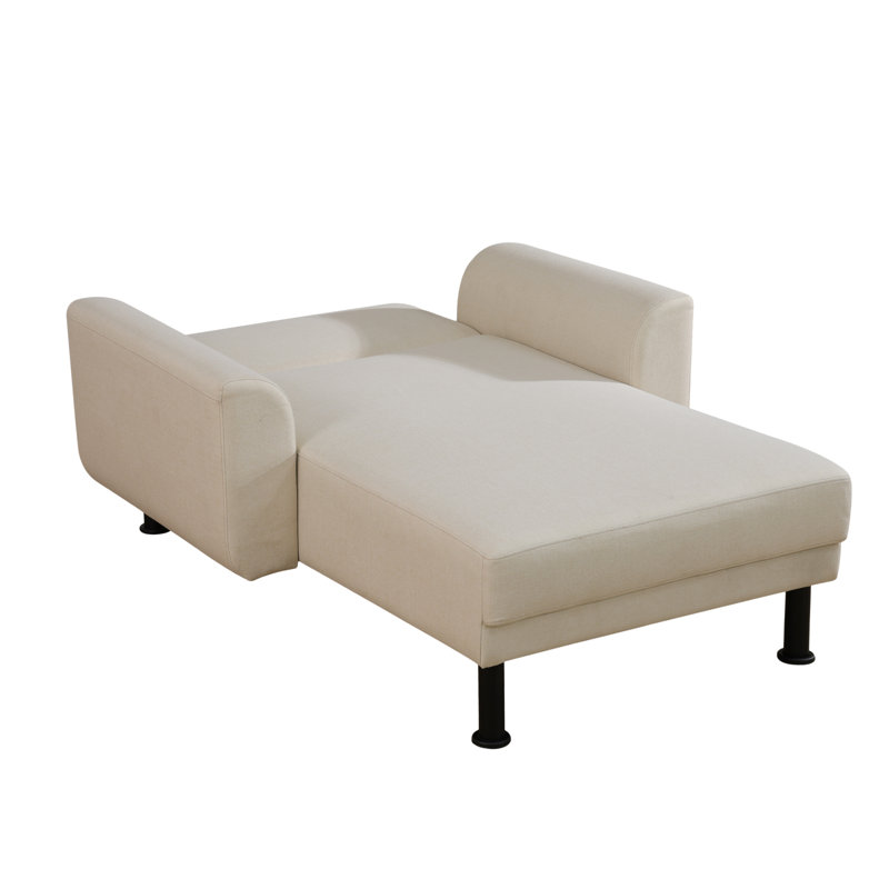 Chaise longue rembourrée Tarianna, Lin beige