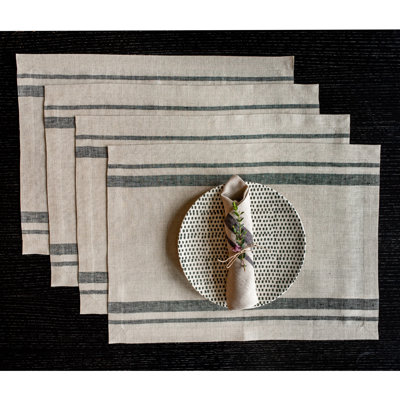 French Stripe - 100% Pure Linen Placemats