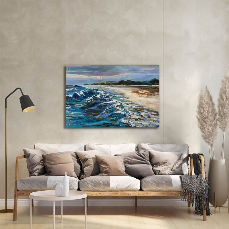 «Rough Surf» par Jeanette Vertentes, art mural en verre acrylique, H 24 po x l 36 po x P 0,2 po
