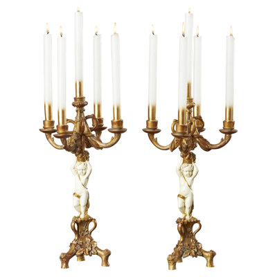 Cherub's Harvest Resin Candelabra