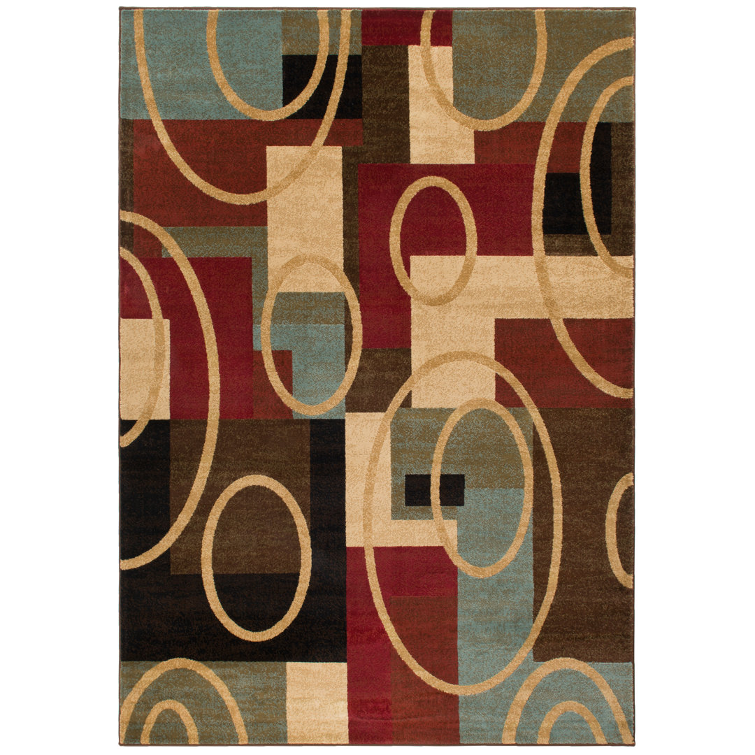 Charney Abstract Indoor Rug Red Barrel Studio® Rug