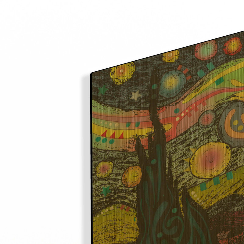 « La Nuit étoilée 2 » de Dean Russo, tableau mural en métal doré, 40,6 x 30,5 cm, 16 po x 12 po