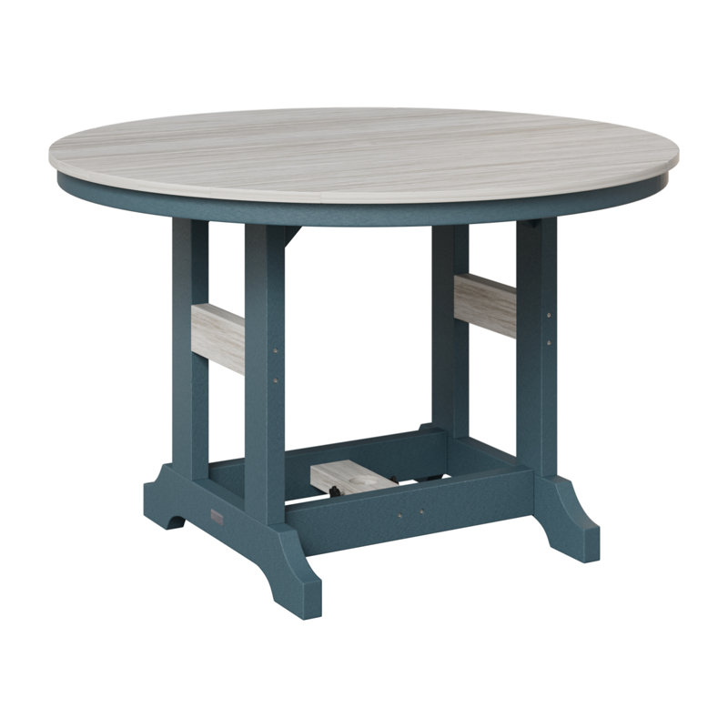 Garden Classic Outdoor Round Bar Table, Seashell, Slate