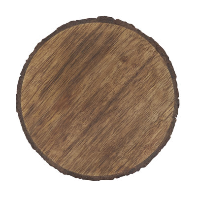 Sous-verres en bois de manguier (ensemble de 4) - Sous-verres rustiques à bord d'écorce pour table basse, table de salle à manger et utilisation quotidienne