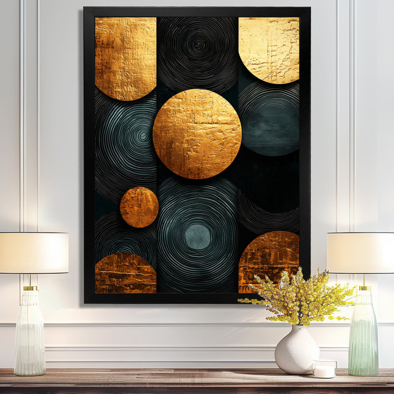 Poole - Abstract Canvas Art Print, 40" H x 30" W, Black, Framed Print without Mat