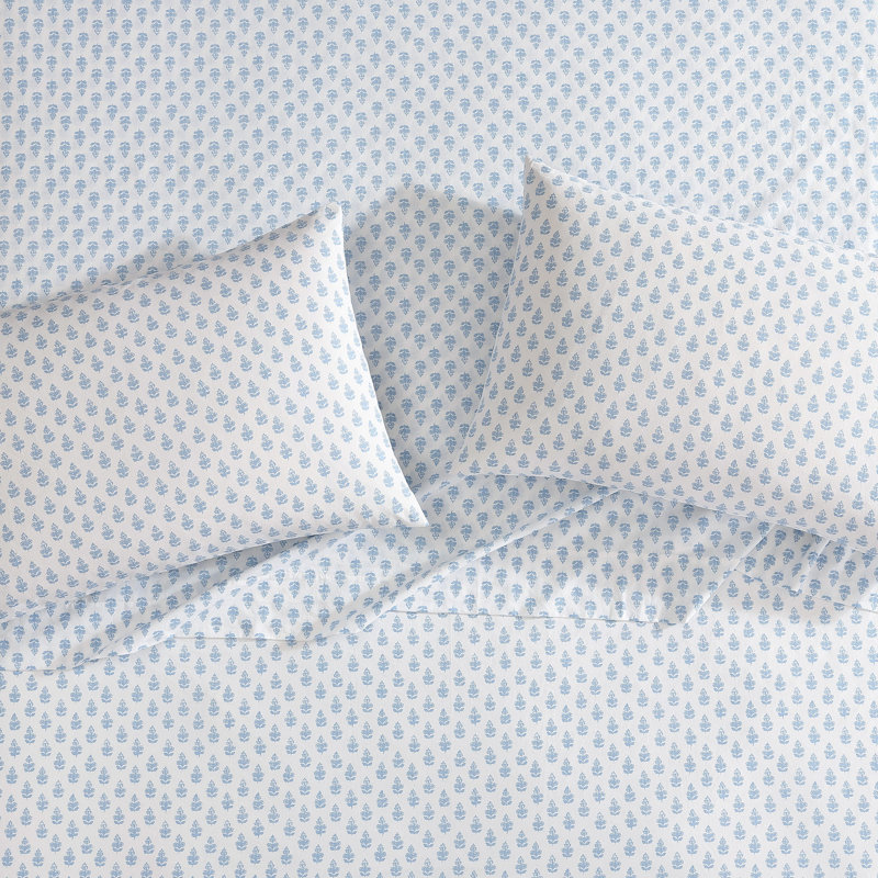 Ensemble de draps en percale de coton Percale Novelty Laura Ashley, Ensemble de draps pour lit double + 2 taies d'orei