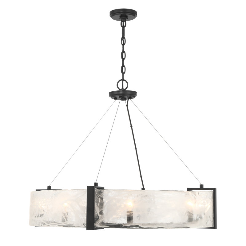 Cloud Break 8 - Light Steel Chandelier