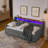 Versatile Linen Padded Sofa Bed with Multiple Storage Options and Wireless Charging-1030116092