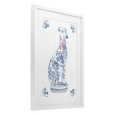 Statue de chinois Chinoiserie, reproduction encadrée sous verre, design par Mercedes Lopez Charro
