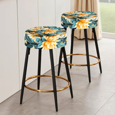 Stidams - Ensemble de 2 tabourets floraux
