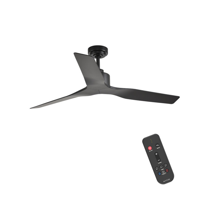 Ventilateur de plafond intérieur / extérieur 52 po sans lumière Kantor, sans télécommande, ventilateur de plafond sans lumière - noir mat