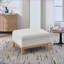 Repose-pieds de table basse avec repose-pieds l 33,86 po - Couvercle réversible ivoire Boucle pour le salon de la chambre à coucher | Structure en bois massif | Pieds bruns