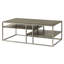 Table basse moderne en bois avec base en métal et tablette de rangement - l 50 po x P 26 po - H 18 po