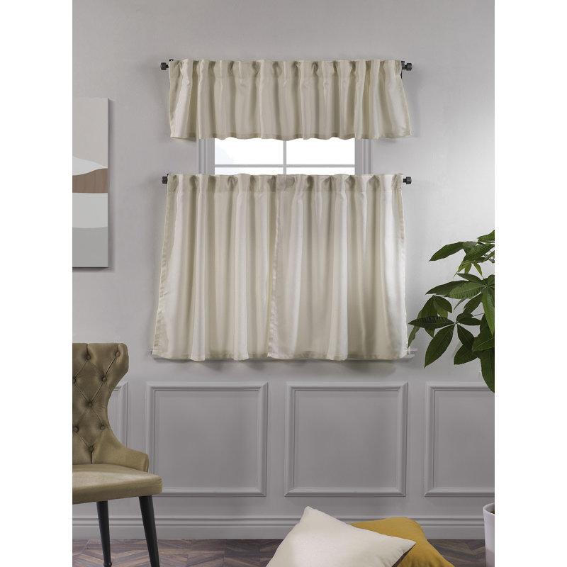 Rideau de cuisine décoratif et cantonnière, ensemble de rideaux et cantonnière café, rideaux de cuisine, L 24 po x L 24 po