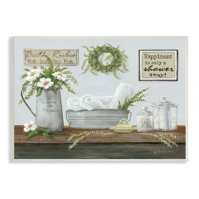 «Farmhouse Bathroom Counter Still Life Motivational Expressions» par Pam Britton