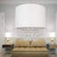 26cm H Cotton Drum Pendant Shade ( Uno ) in Ivory