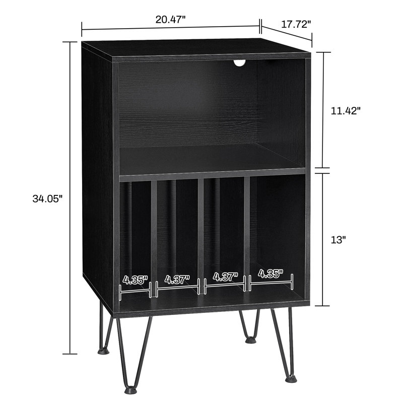 Audio Rack with 3-Color LED RGB Light, Black