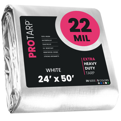 22 Mil Heavy Duty Polyethylene Tarp, Waterproof, UV Resistant