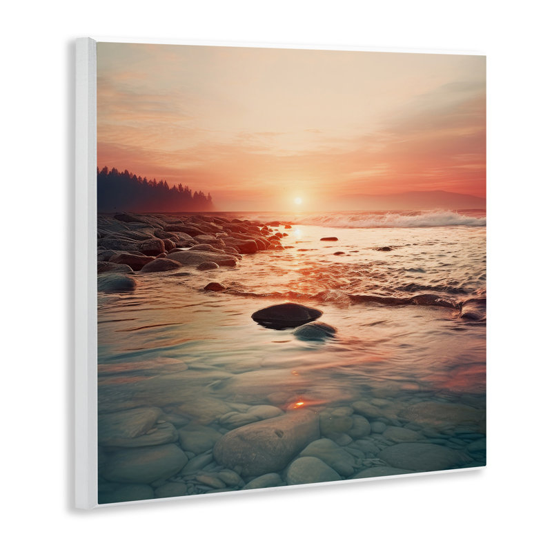 Coucher de soleil sur la mer, plaque murale Melody, design par Lazar Studio