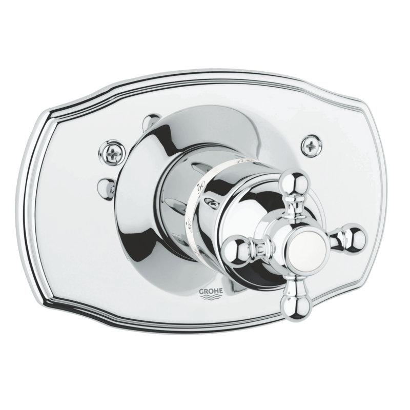 Garniture thermostatique avec poignée en croix Geneva®, Chrome ciel étoilé