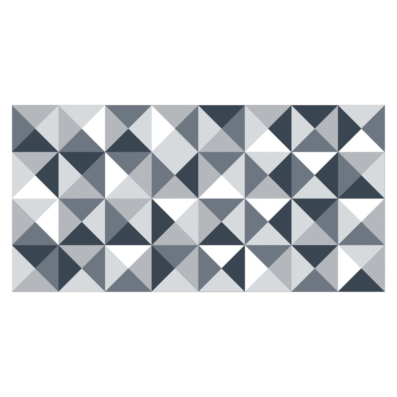 Marina Abstract Geometric Pattern Ash Color Palette Rug  Kitchen Mat - 120cm x 60cm