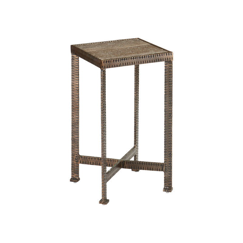 Ampleur Stone End Table, 21.25” H x 12” W x 12” D