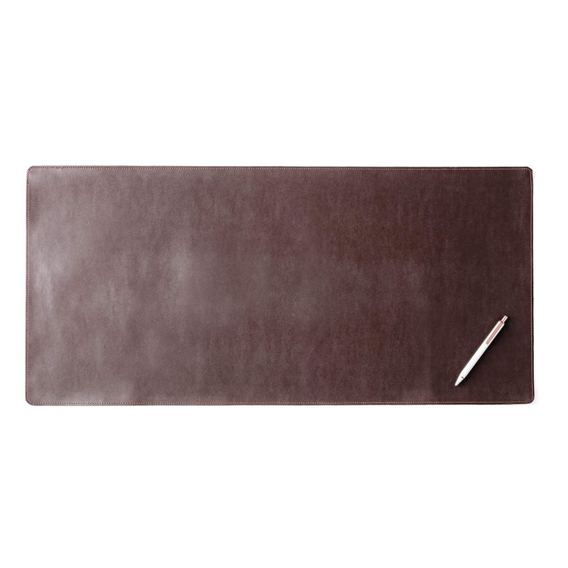 Bonded Leather Desk Pad, Dark Brown, 32" H x 15" W x 0.08" D