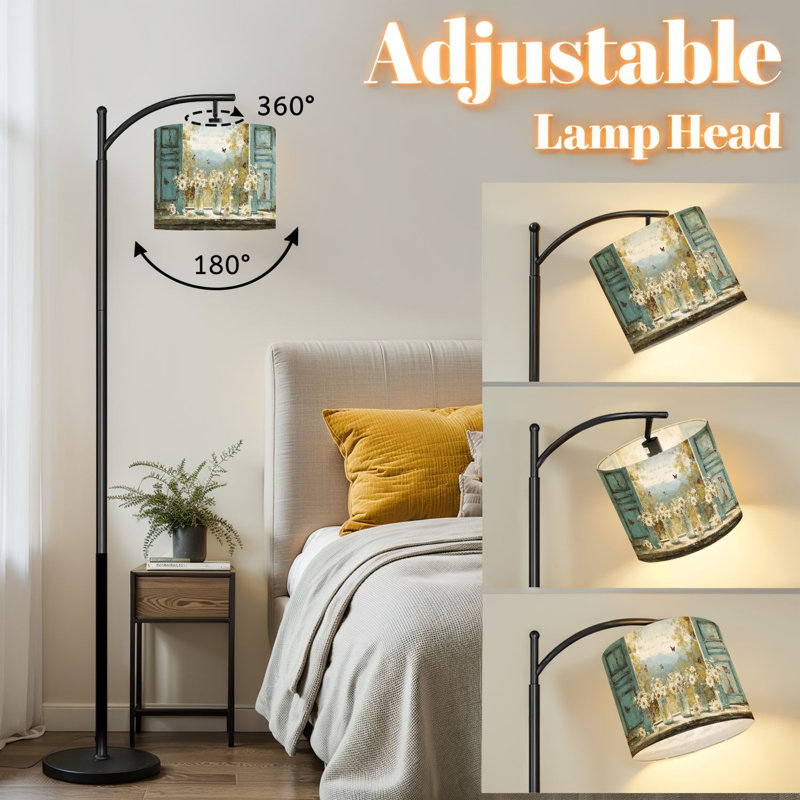 Lampe sur pied à arc avec abat-jour réglable Pastel